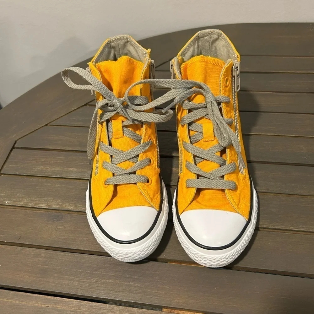 {Converse} Custom Chuck Taylor All Star Yellow High-Top Sneakers